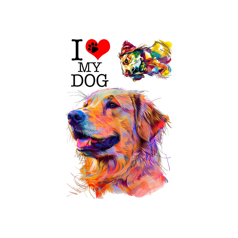 استیکر لپ تاپ و موبایل مدل سگ گلدن رتریور مجموعه 3 عددی کد 015-9060-0080