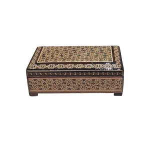 جعبه جواهرات خاتم کاری چوبی مدل 121-02