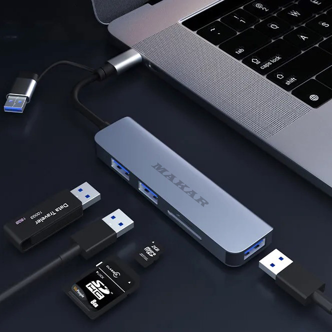 هاب و کارت خوان 5 پورت USB 3.0 ماکار مدل 5in1 MK-HU235