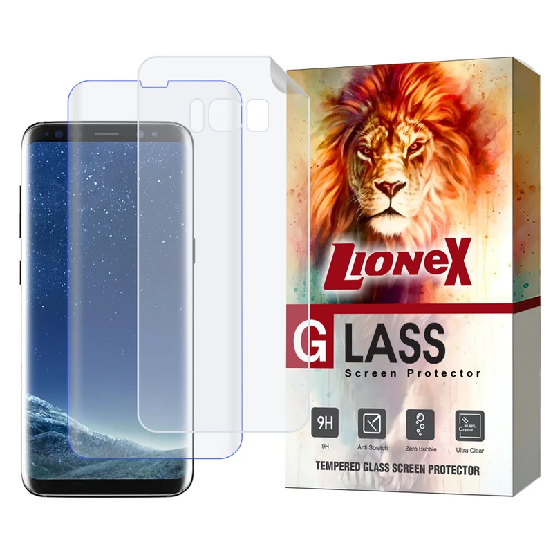 محافظ صفحه نمایش یووی لایونکس مدل UVNANOMTBL مناسب برای گوشی موبایل سامسونگ Galaxy S8 به همراه محافظ پشت گوشی