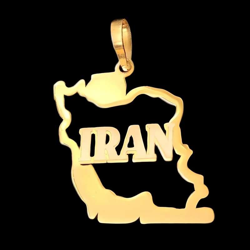 آویز گردنبند طلا 18 عیار مردانه وی وی گلد گالری طرح ایران