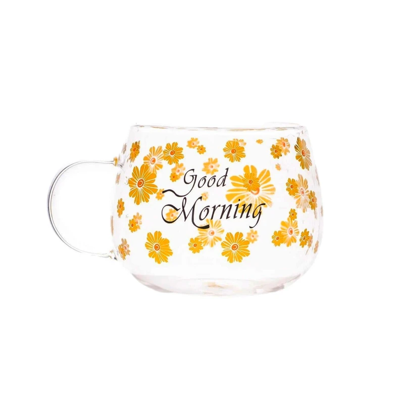 لیوان مدل Good Morning طرح گلدار