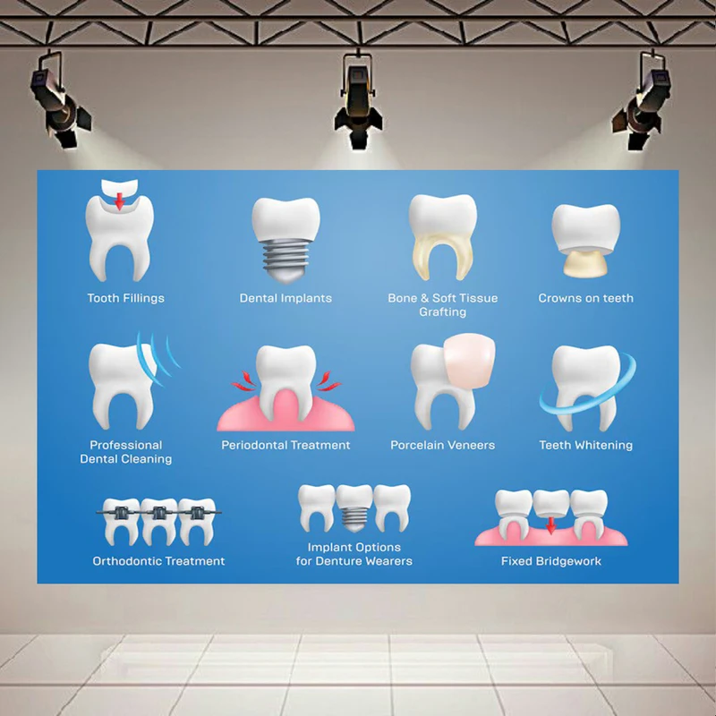کاغذ دیواری مدل آیکون‌های دندانپزشکی کد AR305583