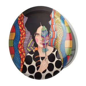 آینه جیبی خندالو طرح دخترونه مدل تاشو کد 6128 