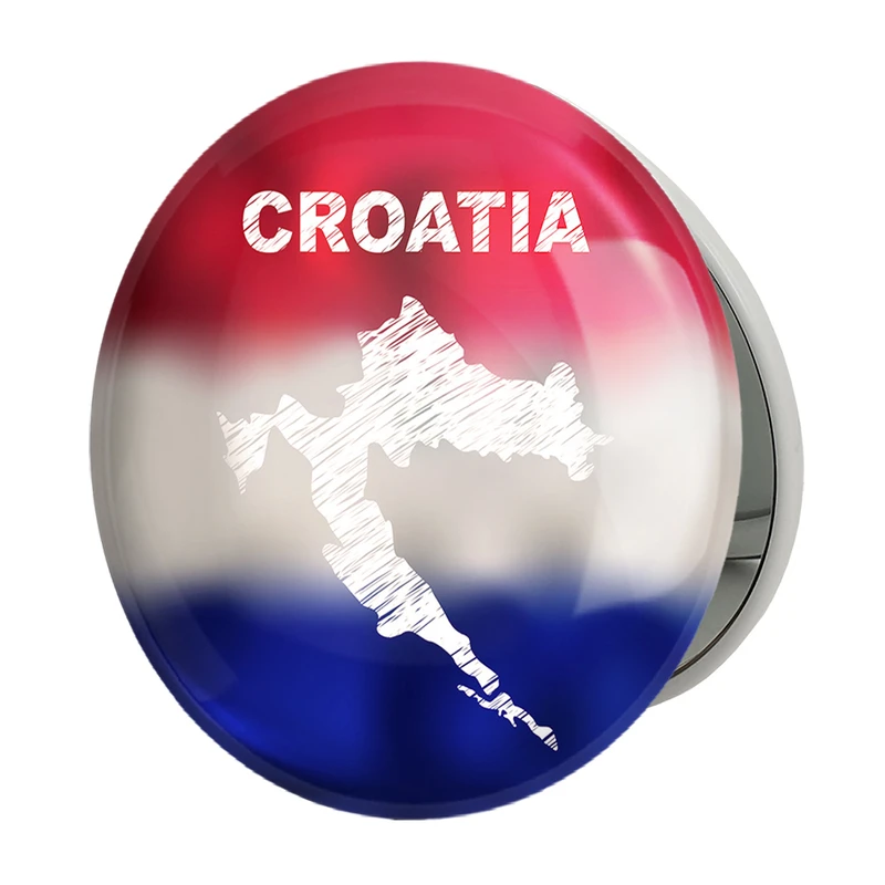 آینه جیبی خندالو طرح پرچم کرواسی مدل تاشو کد 20705 