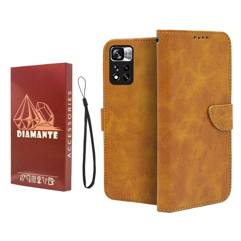 کیف کلاسوری دیامانته مدل Mortand Ros مناسب برای گوشی موبایل شیائومی Redmi Note 11 Pro Plus به همراه بندآویز