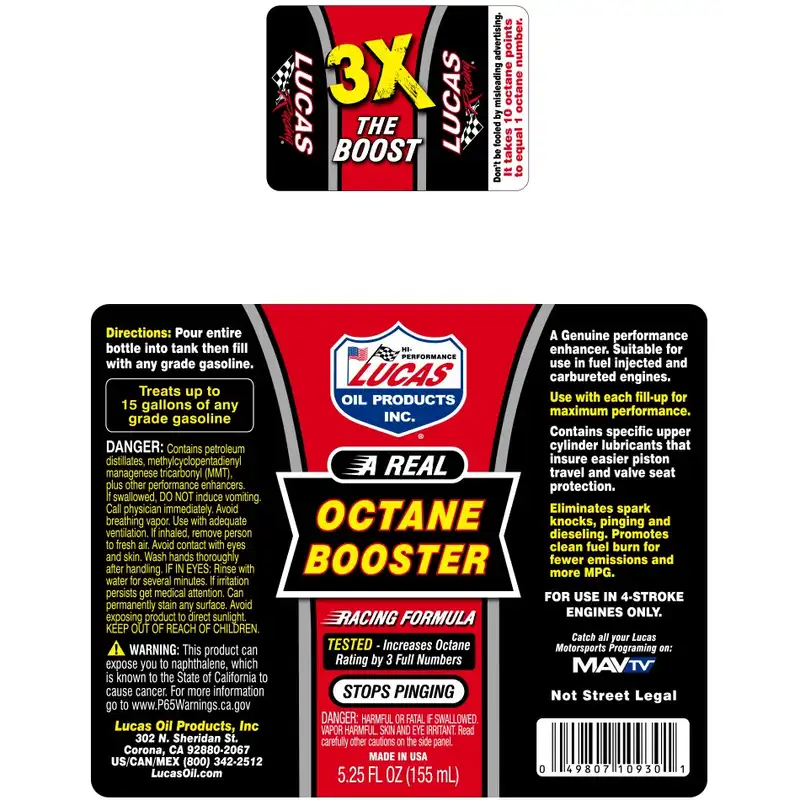 مکمل سوخت لوکاس مدل Lucas Octane Booster حجم 155 میلی لیتر