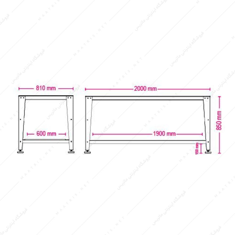 میز کار کارگاهی مدل D-L