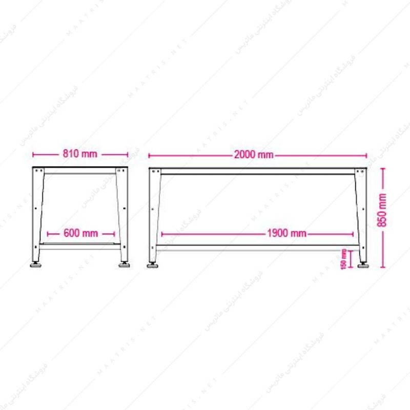 میز کار کارگاهی مدل D-L