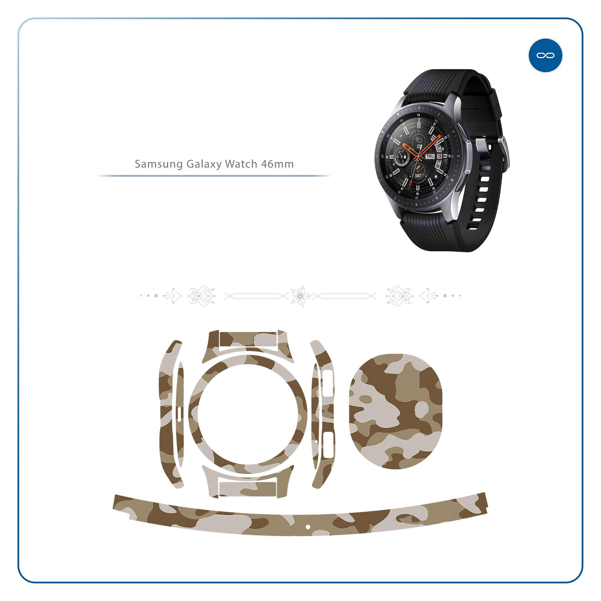 برچسب ماهوت طرح Army-Desert مناسب برای ساعت هوشمند سامسونگ Galaxy Watch 46mm