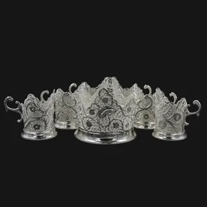 سرویس چای خوری 7 پارچه ملیله کاری کد 1040004