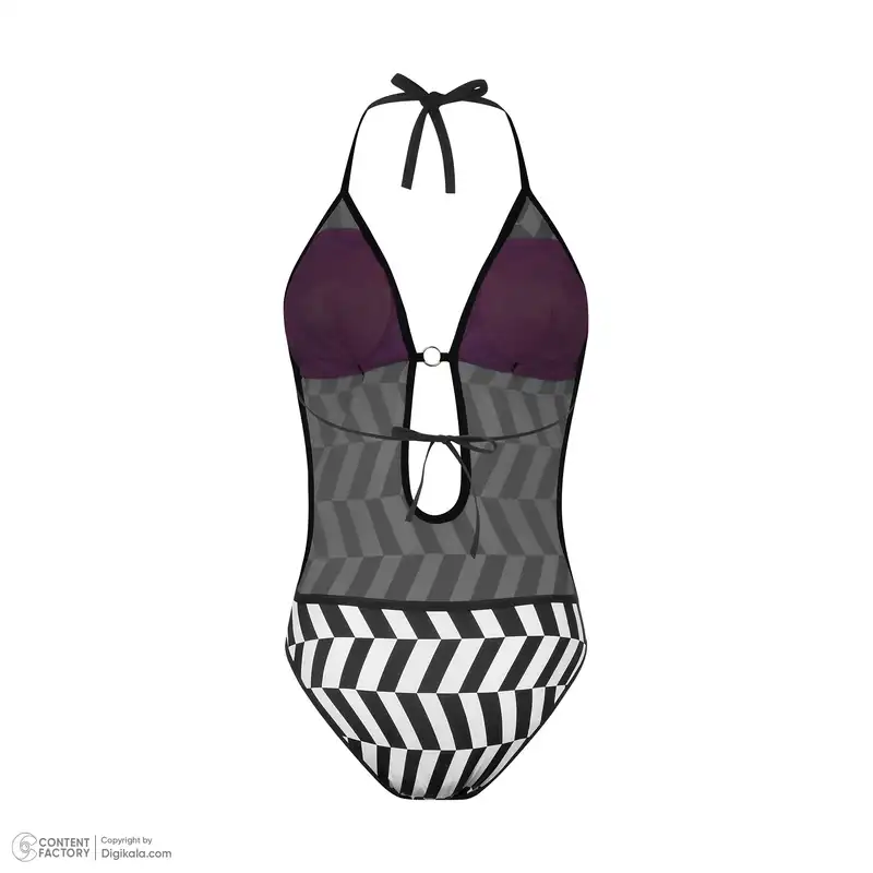 مایو زنانه مدل چهارخانه نامنظم