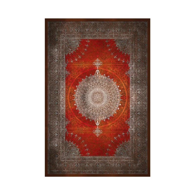 روفرشی مدل کشدار نانو ابریشم کد 714 زمینه آجری تیره