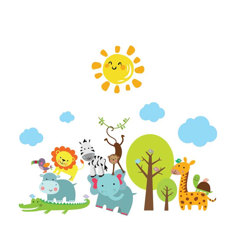 استیکر دیواری کودک مدل جنگل