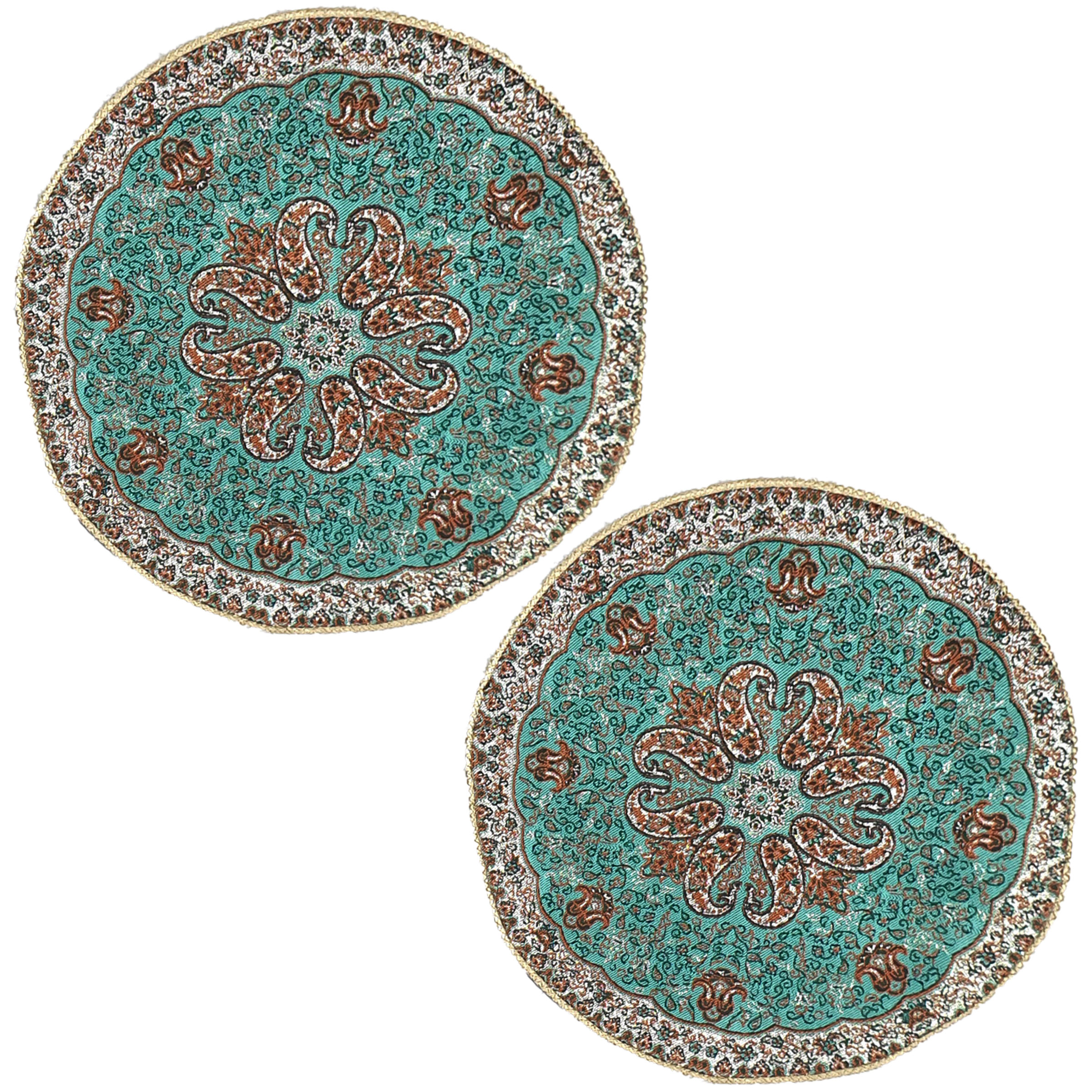 رومیزی ترمه مدل نسترن کد ASALI-40 بسته دو عددی 