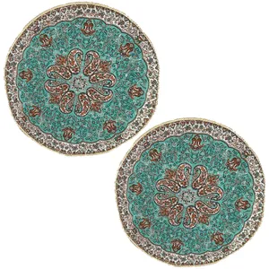 رومیزی ترمه مدل نسترن کد ASALI-40 بسته دو عددی 