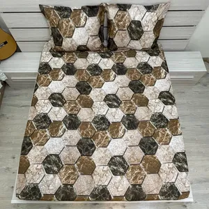 سرویس ملحفه طرح سنگ کد 005 دو نفره سه تکه