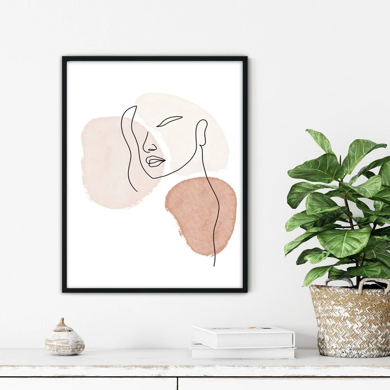 تابلو آتریسا طرح لاین آرت مدرن مدل ATFL07 فریم مشکی