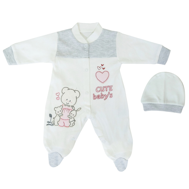 ست سرهمی و کلاه نوزادی مدل omorty b01