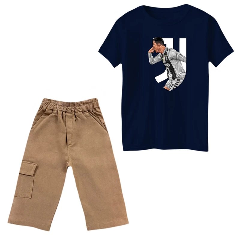 ست تی‌شرت و شلوارک پسرانه مدل رونالدو کد 14