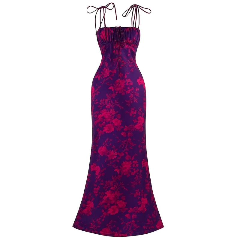 پیراهن یقه دکلته زنانه مدل Beutyflower