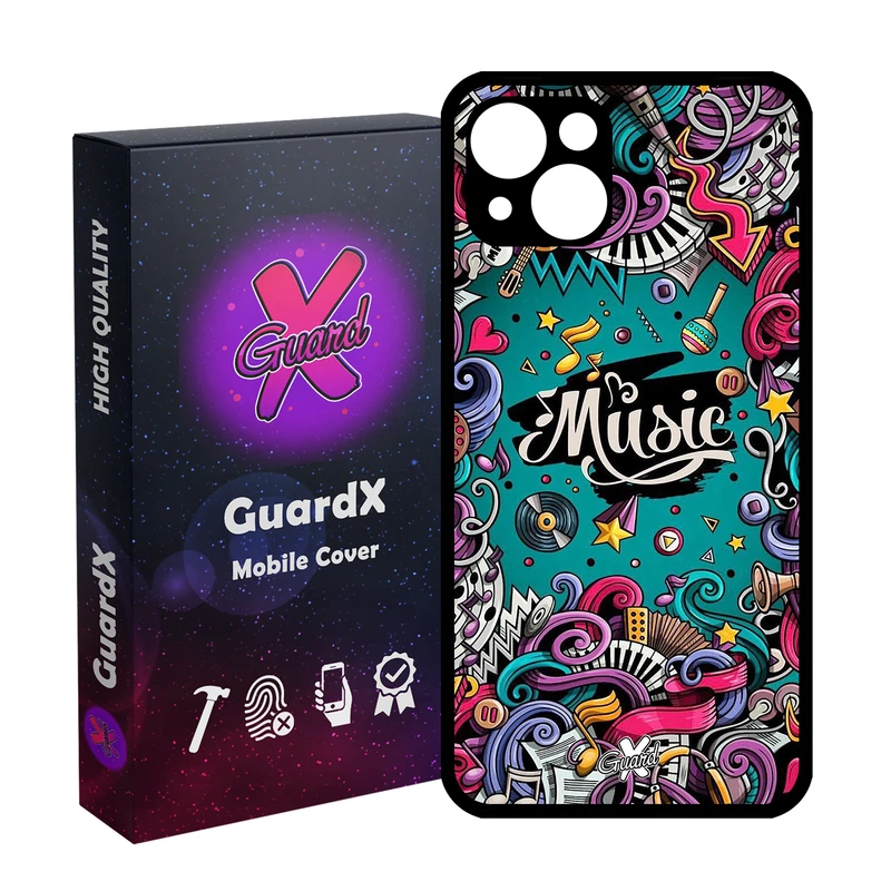 کاور گارد ایکس طرح Music مدل Glass10025 مناسب برای گوشی موبایل اپل iPhone 13