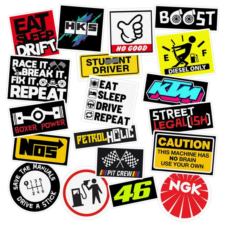 برچسب خودرو ماسا دیزاین طرح دریفتینگ کد CA005 مجموعه 19 عددی