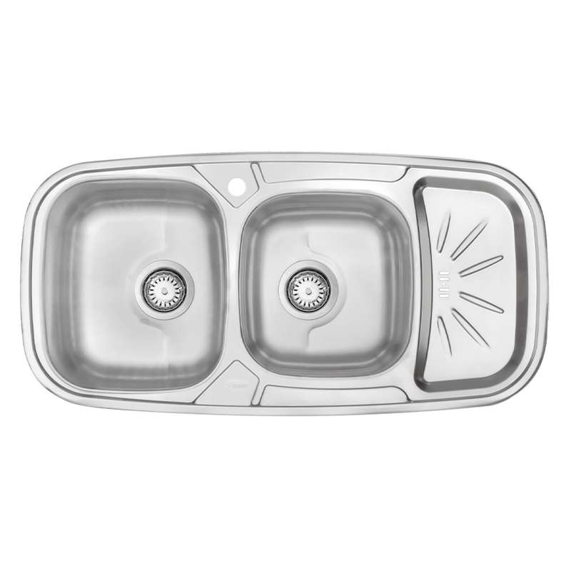 سینک ظرفشویی استیل توکار دو لگنه درسا لوازم خانگی آشپزخانه مدل 3106