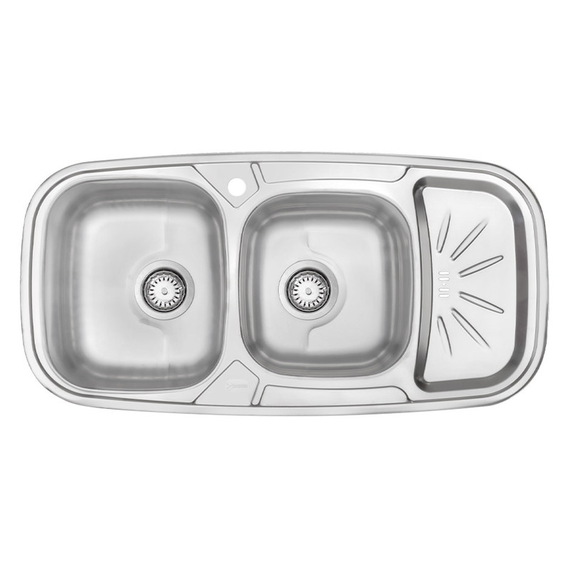 سینک ظرفشویی استیل توکار دو لگنه درسا لوازم خانگی آشپزخانه مدل 3106