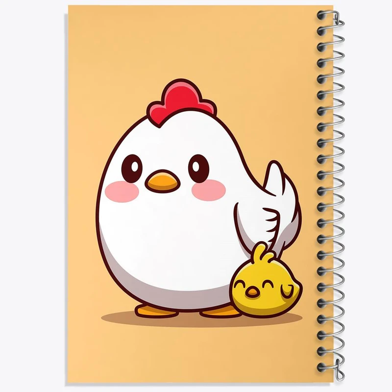 دفتر شطرنجی 50 برگ خندالو طرح حیوانات بامزه جوجه کد 25407