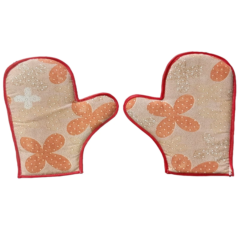 دستکش فر مدل گل درشت بسته 2 عددی