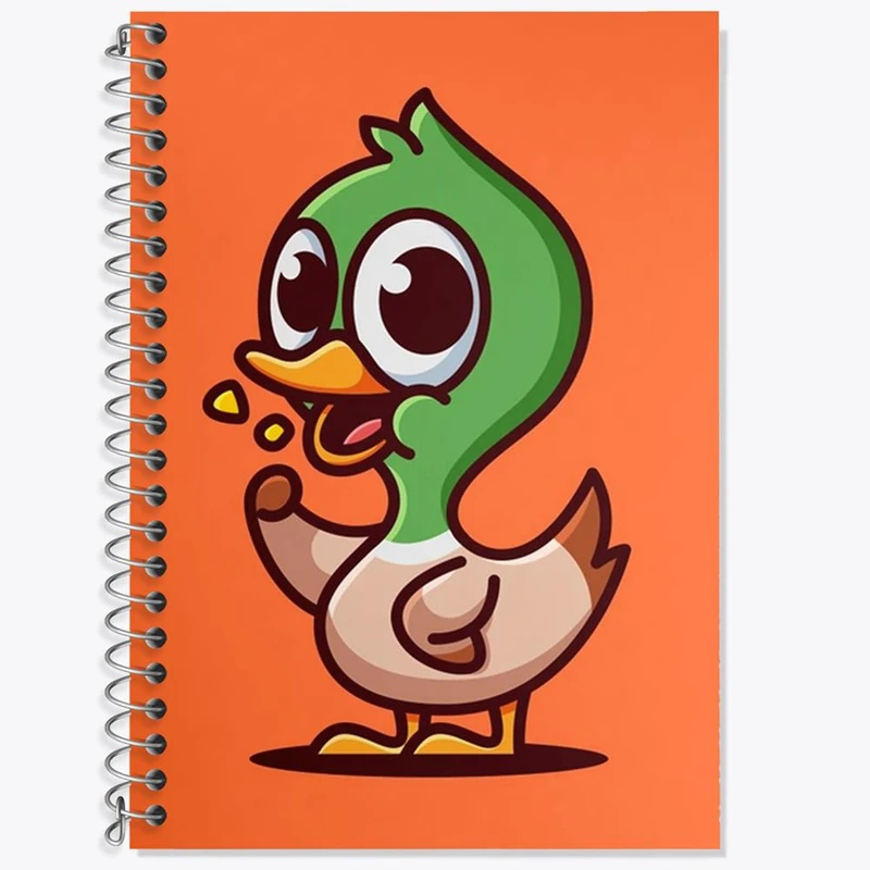 دفتر زبان 50 برگ خندالو مدل سه خط طرح حیوانات بامزه جوجه اردک کد 28175