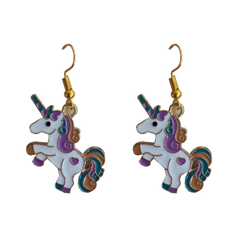 گوشواره دخترانه مدل اسب تک شاخ کد NANUL-01 گوشواره دخترانه مدل اسب تک شاخ کد NANUL-01