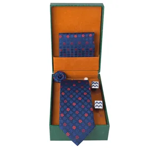 ست کراوات و دستمال جیب و دکمه سردست مردانه جیان فرانکو روسی مدل GF-F879-DB-BOX