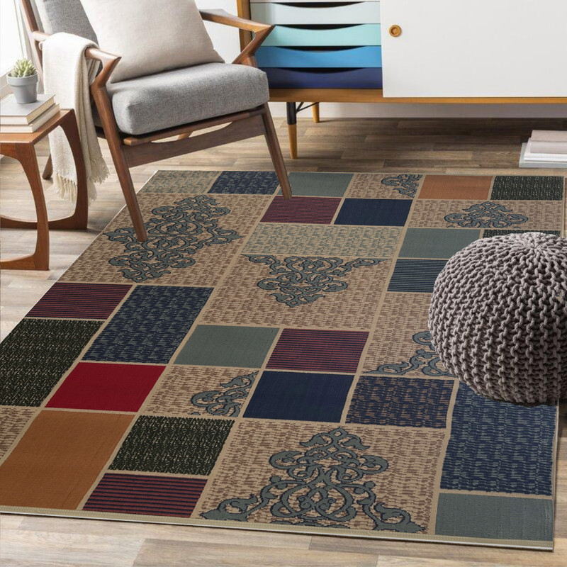 گلیم ماشینی جزیره طرح لاجورد