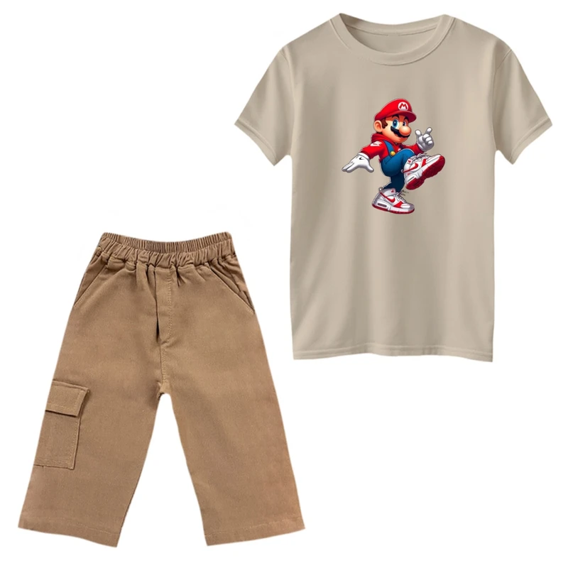 ست تی‌شرت و شلوارک پسرانه مدل ماریو