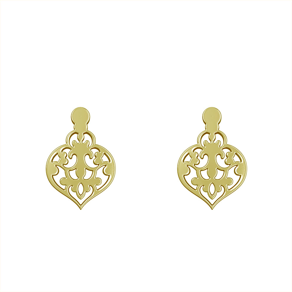 گوشواره طلا 18 عیار زنانه مدوپد مدل هندسی کد GA1-15137