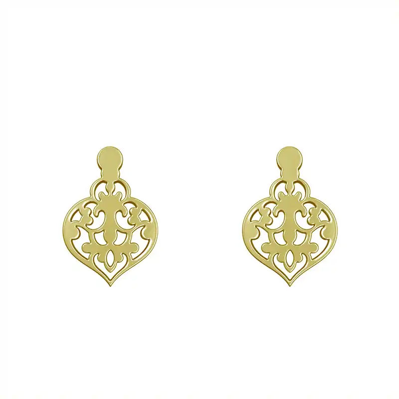گوشواره طلا 18 عیار زنانه مدوپد مدل هندسی کد GA1-15137