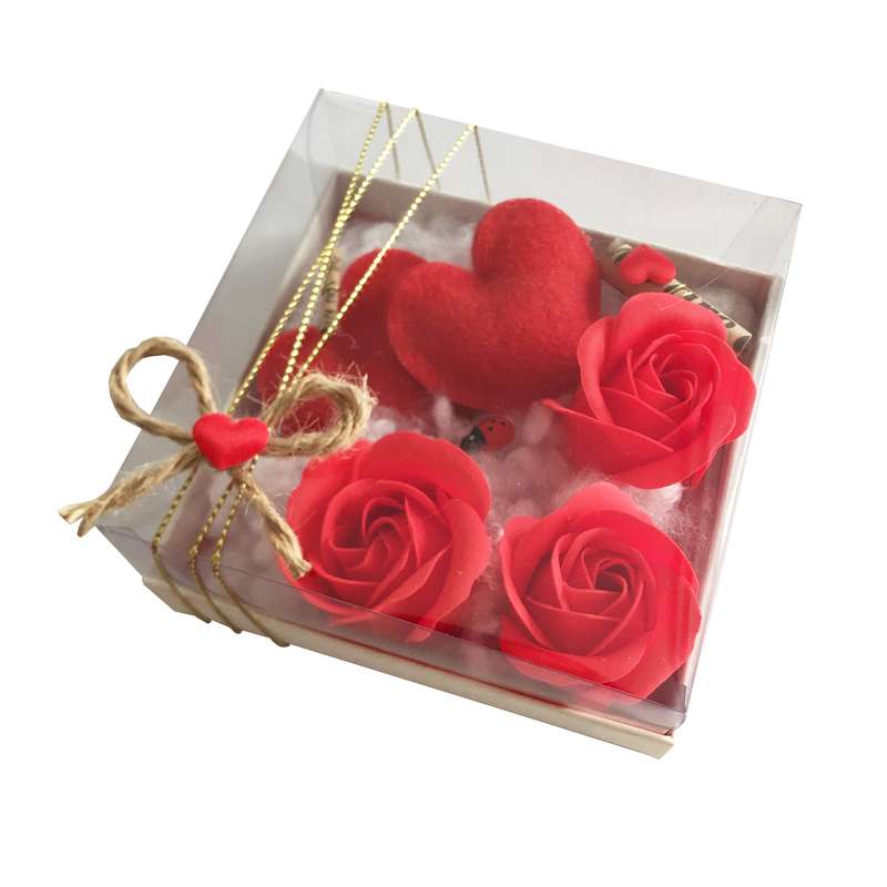 باکس گل مصنوعی مدل گل رز عشق کد 11c