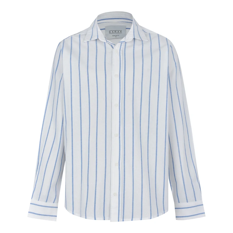 پیراهن آستین بلند یقه برگردان مردانه سارک مدل 1344732