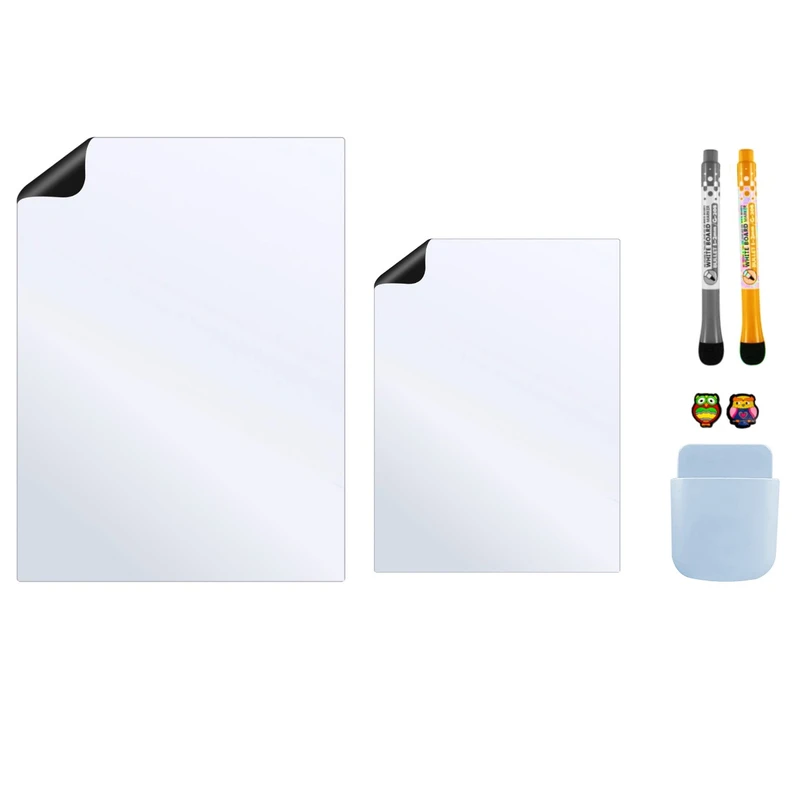 تخته وایت برد هوم اند فریج مدل 4&4 به همراه ماژیک و مگنت  و هولدر مجموعه 7 عددی