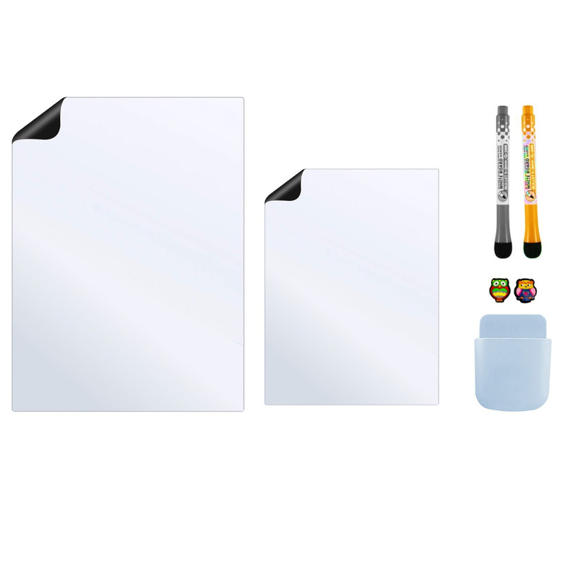 تخته وایت برد هوم اند فریج مدل 4&4 به همراه ماژیک و مگنت  و هولدر مجموعه 7 عددی