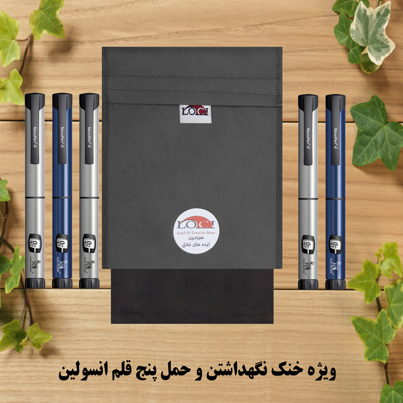 کیف خنک نگهدارنده انسولین لوک آی مدل 5 قلم کد 01 مجموعه 2 عددی