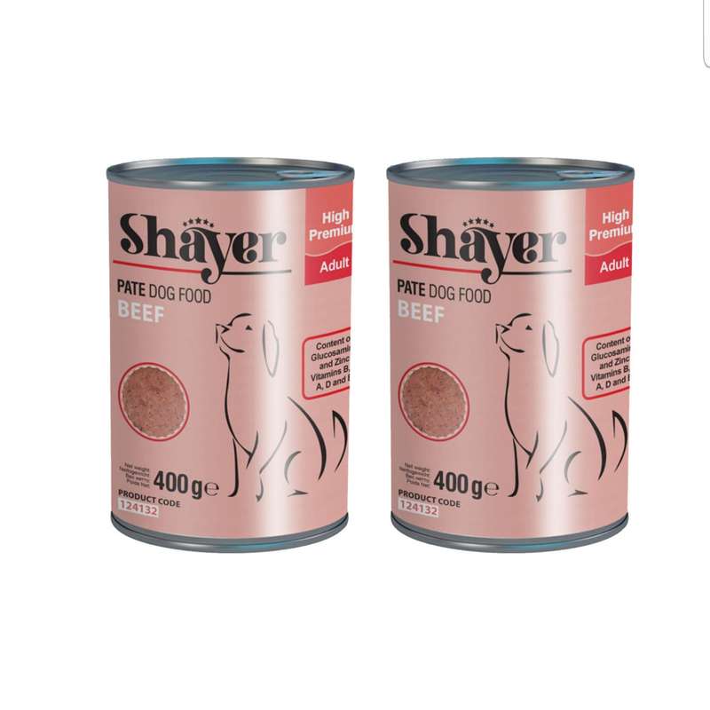 کنسرو غذای سگ شایر مدل Beef وزن 400 گرم مجموعه 2 عددی