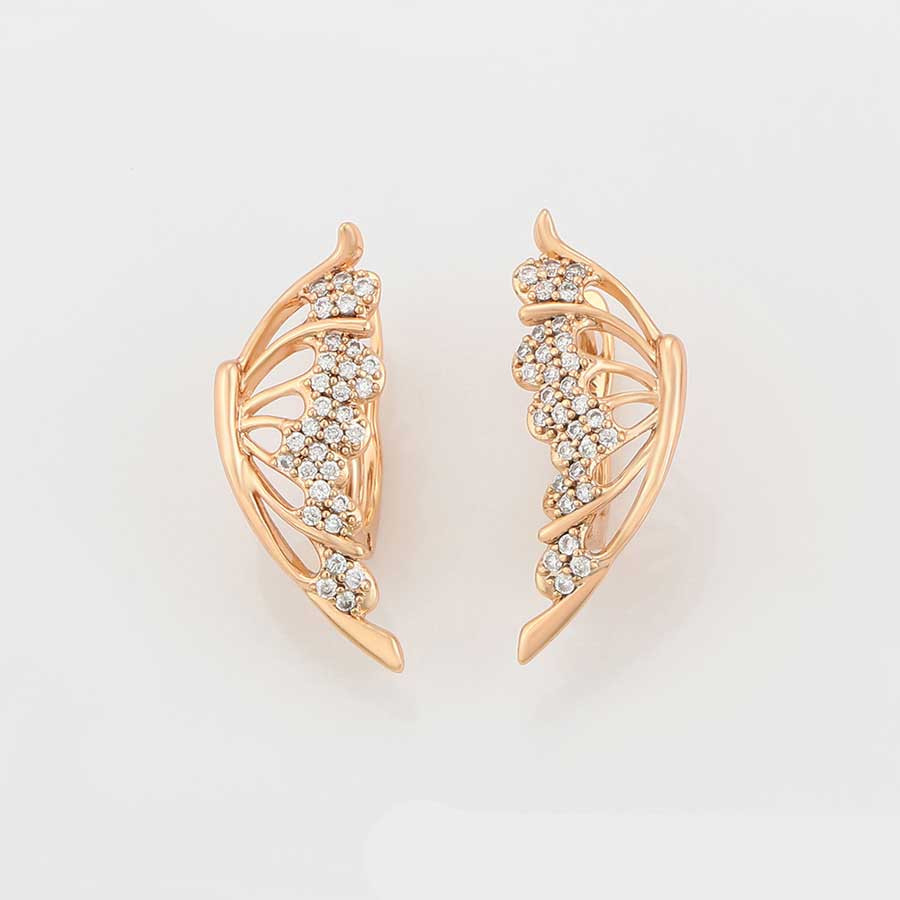 گوشواره زنانه ژوپینگ مدل پروانه ای قفل کلیپسی گوشواره زنانه ژوپینگ مدل پروانه ای قفل کلیپسی