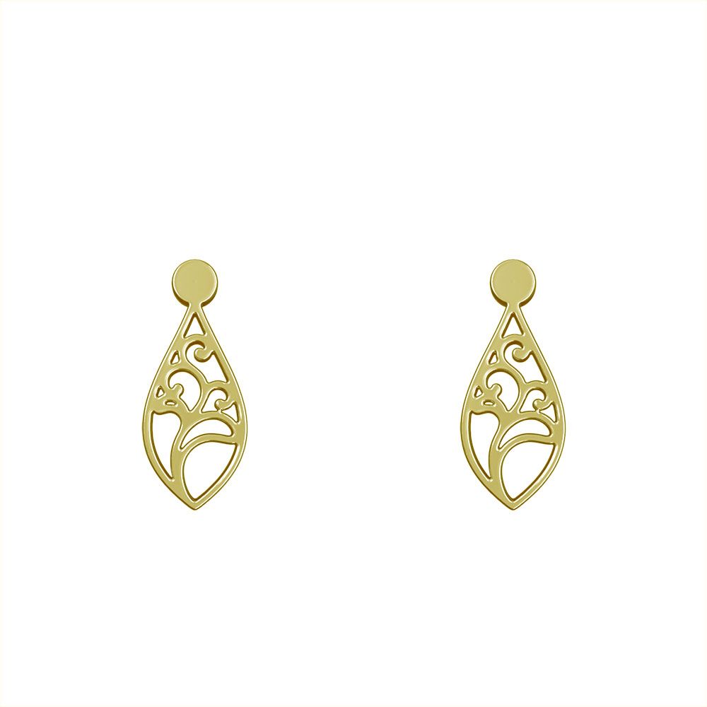 گوشواره طلا 18 عیار زنانه مدوپد مدل هندسی کد GA1-11511 -  - 2