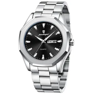 ساعت مچی عقربه‌ای کوارتز مردانه پوداگار مدل کلاسیک بند استیل دی دیت کد PD3