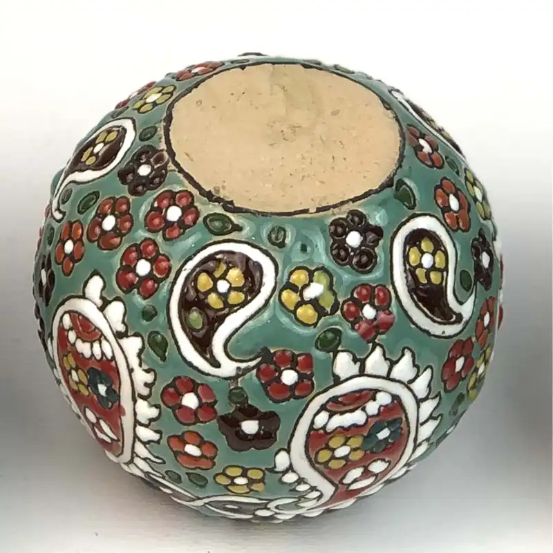 جاشمعی میناکاری سفالی طرح توپی مجموعه 3 عددی