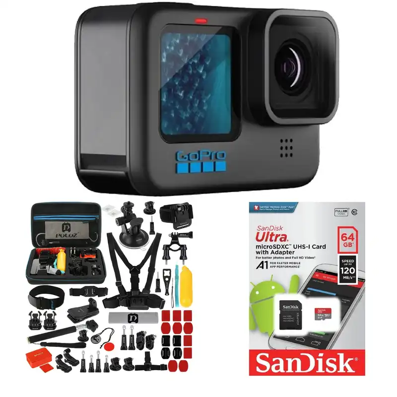 دوربین فیلم برداری ورزشی گوپرو مدل Hero 11 به همراه لوازم جانبی