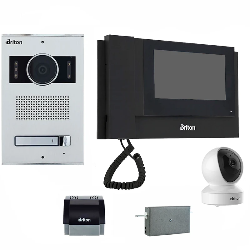 مجموعه دربازکن تصویری برایتون مدل 7040-2001HD یک واحدی به همراه محافظ ولتاژ مانیتور